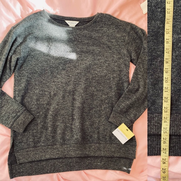 NWT Liz Claiborne Charcoal High Low Cute Sweater - Picture 3 of 5